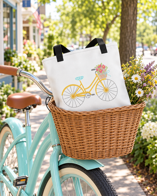 Garden State Cruiser Tote in a bike basket